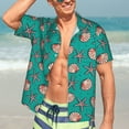 thumbnail image 7 of Susaid Starfish and Shell Print Short Sleeve Shirts Button Down Casual Shirts Summer Beach Aloha Button Down Short Sleeve for Men ,Large, 7 of 7