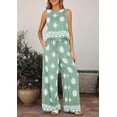 thumbnail image 5 of PRETTYGARDEN Women's Summer 2 Piece Lounge Sets Boho Floral Tank Tops Flowy Wide Peg Pants Travel Beach Vacation Outfits, 5 of 9