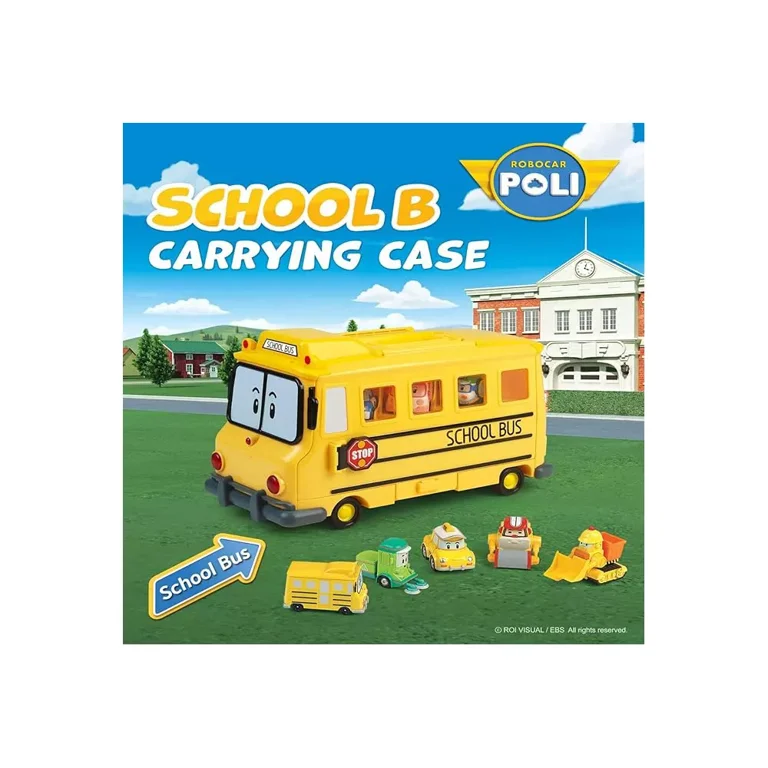 Robocar Poli School B Carrying Case School Bus Toy Ideal for Kids