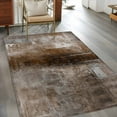 thumbnail image 4 of 4x6Ft Area Rugs Brown Non-Skid Rubber Backing Large Rectangle Rugs - Living Room Bedroom Home Office, Retro Oil Painting Modern Abstract Art Aesthetics Indoor Floor Mat Carpets Washable Rug, 4 of 9