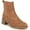 Honey Brown, variant on Shoes Womens Redux Faux Leather Stacked Heel Ankle Boots