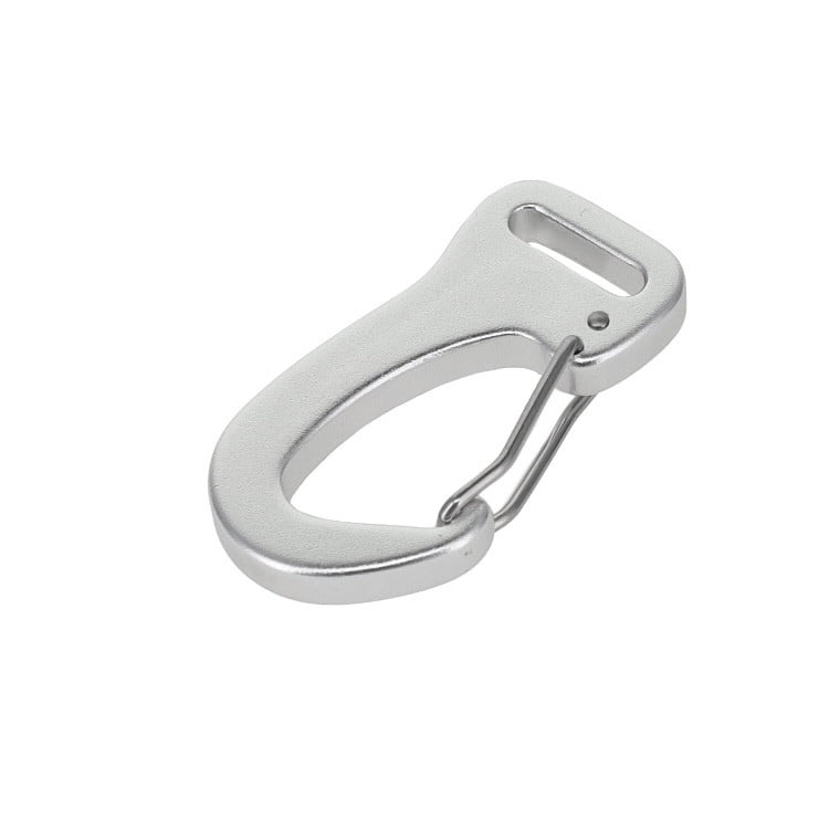 C5860 Silver Semi-Matte Wiregate Lever Snap Carabiner Aluminum