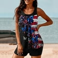 thumbnail image 6 of WREESH Women's Patriotic Tankini Swimsuit High-Waisted Two-Piece 4th of July Print Summer Swimwear Red, 6 of 6