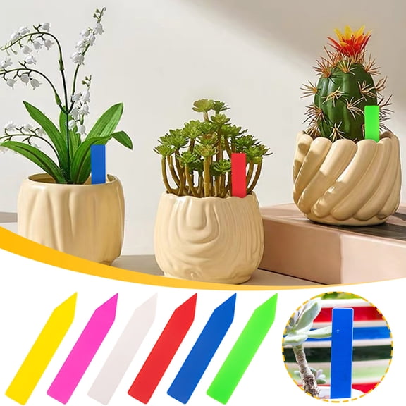 Single-Character Garden Marker, 1.97 x 0.39 inch Waterproof Plastic Label Stake for Herb Pots, Cactus Containers, Trays, Greenhouse Displays and Outdoor Organization, Blue