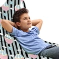 thumbnail image 1 of Air Balloon Lounger Chair Bag, Travel Adventures Clouds Doodle Striped Background, High Capacity Storage with Handle Container, Lounger Size, Multicolor, by Ambesonne, 1 of 5