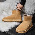 thumbnail image 7 of Men's Slip-On Fleece Lined Short Winter Snow Boots, Adult Male Round Toe Suede Upper Footwear with Thick Platform Outsole for Cold Season Daily Wear, 7 of 7