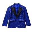 thumbnail image 2 of MSemis Veste à Paillettes pour Enfants Garçons Filles, Blazer de Smoking Bleu 6, 2 of 5