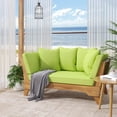 thumbnail image 2 of Oceanna Outdoor Acacia Wood Expandable Daybed with Cushions, Teak, Light Green, and Khaki, 2 of 7