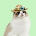 thumbnail image 3 of Pet Sun Hat High Durability Cute Appearance Eye-catching Floral Style Lovely Pet Cat Dog Woven Straw Hat Pet Supplies, 3 of 7