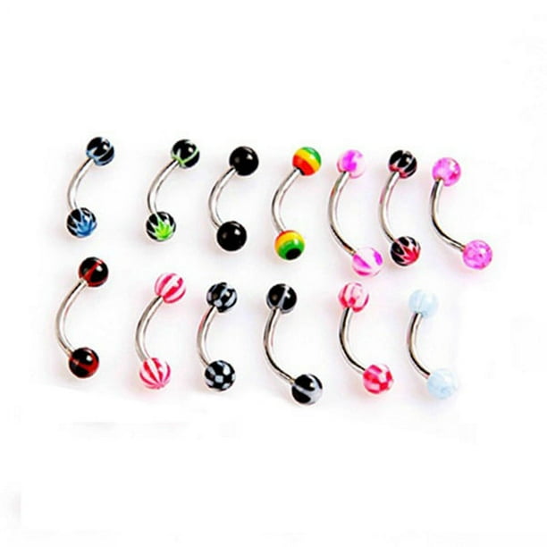 Eyebrow Piercing 10G Surgical Steel Curved Barbell 