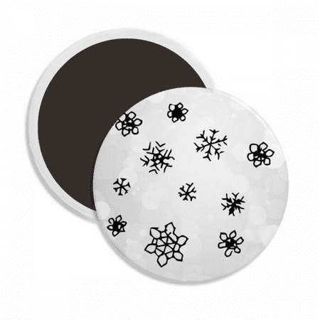 

Snowflake Weather Hand Painted Pattern Round Ceracs Fridge Magnet Keepsake Decoration