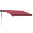 thumbnail image 2 of Outsunny 10' x 8' Retractable Awning, Patio Awnings, Sunshade Shelter w/ Manual Crank Handle, UV & Water-Resistant Fabric and Aluminum Frame for Deck, Balcony, Yard, Wine Red, 2 of 9