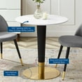 thumbnail image 2 of Modway Zinque 28" Dining Table in Gold White, 2 of 5