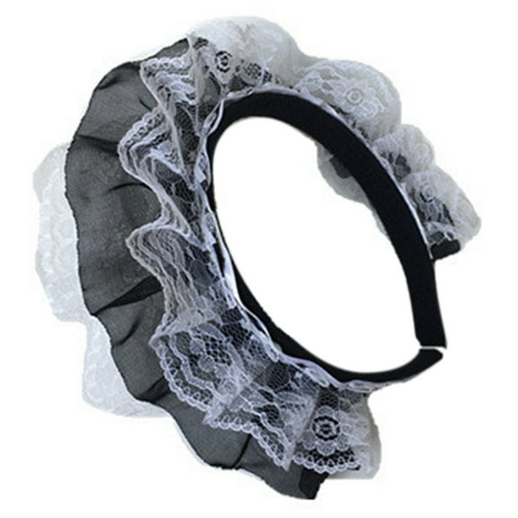 UNTERING Hairband Lace Headbands for Women Multilayer Lace Headband Novelty Headwear Lady's Headwear Maid Cosplay Party Props