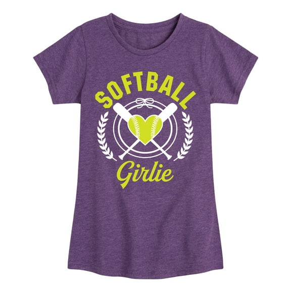 Instant Message - Softball Girlie -Youth Girls Short Sleeve T-Shirt
