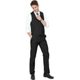 thumbnail image 6 of MAGE MALE Men's 3 Pieces Suit Elegant Solid One Button Slim Fit Single Breasted Party Blazer Vest Pants Set, 6 of 6