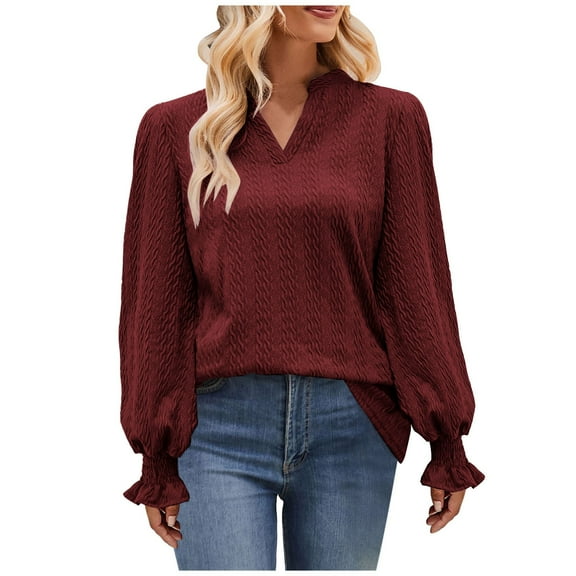 ShomPort Women's Long Sleeve Tunic Tops for Leggings Fall Crewneck Shirts Solid Color Pullover