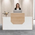thumbnail image 5 of Reception Desk with Cabinet,63 Inch Modern Front Desk Reception with Cable Grommet,Easy Assembly,for Office,Checkout Counter,Hotel Lobby(White), 5 of 6