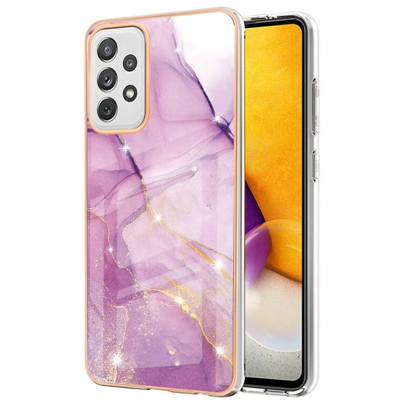 Allytech Galaxy A72 5G Case, Galaxy A72 Case, Pretty Marble TPU Slim Back Shell Anti-scratch Shock-absorbing Lightweight Protective Case Cover for Samsung Galaxy A72 5G/ 4G, Lightpurple