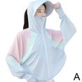 thumbnail image 1 of Women Sun Protection Clothing Cool with Cap Uv Protection Cycling Riding{ J8K6, 1 of 9