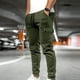 thumbnail image 1 of Pantalones largos de moda para hombre, casuales, de color sólido, con bolsillos y cremallera, cintura elástica, de poliéster., 1 of 3
