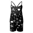thumbnail image 4 of Yuanlong Womens Pajamas Set 2-Piece Spaghetti Strap Vest & Shorts Glitter Heart Star Print Sleepwear Valentine Shiny Dreamy Lady Pjs, 4 of 4