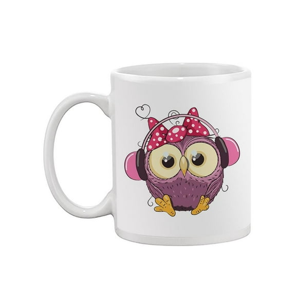Owl With Headphones Mug - SPIdeals Designs,
