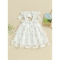 thumbnail image 4 of Bagilaanoe Toddler Baby Girl Party Dress Butterfly Flower Sleeveless A-line Princess Dresses 6M 12M 18M 24M 3T 4T Kid Patchwork Tulle Skirt, 4 of 8