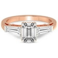 thumbnail image 4 of 2 Carat IGI Certified Emerald Shape Lab Grown Diamond Engagement Ring | 14K Rose Gold | Madison Three Stone Side Baguette Diamond Lab Diamond Ring | FG-VS1-VS2 Quality Friendly Diamonds, 4 of 5
