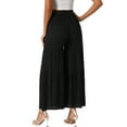 thumbnail image 3 of INSPIRE CHIC Women's Boho Pants Elastic High Waist Ruffled Flare Palazzo Chic Wide Leg Pants XS Black, 3 of 6