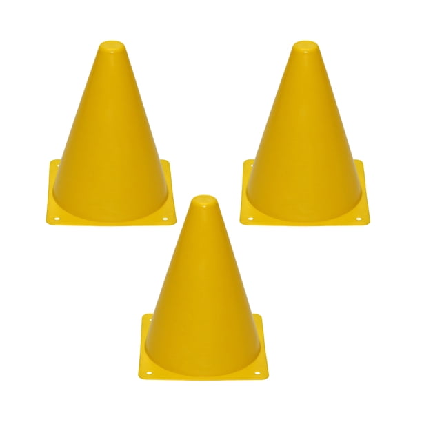 Sonducket 3x conos de tráfico de entrenamiento de fútbol: visibilidad mejorada, fácil de instalar, fútbol, baloncesto, entrenamiento, Mochilas de mochilero Amarillo 23cm