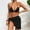 Solid, variant on Bikini Set for Women Solid V Neck Knot Front Push Up High Leg Thong Two Piece Swimsuit