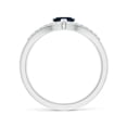 thumbnail image 2 of Angara Natural 0.48 Ct. Blue Sapphire with Diamond Heart Ring in Sterling Silver for Women (Ring Size: 5.5), 2 of 9
