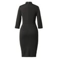 thumbnail image 2 of GRACEART Women Clergy Dress Ruched Dress Priest Clerical Mass Dress Pastor Tab Collar, 2 of 3