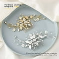 thumbnail image 2 of Leaf Bride Wedding Hair Comb Rhinestone Pearl Bridal Hair Pieces Flower Headpiece Crystal Hair Accessories for Women and Girls (1-Silver), 2 of 4