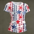 thumbnail image 2 of longantii American Flag Shirts for Women Patriotic Independence Day Short-Sleeves Tshirts Fashion Crew-Neck Tunic Tops Summer 2026 Blouses Color-Blocking Clothing White S, 2 of 7