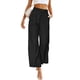 thumbnail image 1 of Pantalones de vestir casuales de pierna ancha para mujer, de estilo europeo y americano, con cintura alta y botones y bolsillos, para primavera y verano, 1 of 6