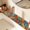 thumbnail image 2 of Yayeee Faucet Mat for Kitchen Sink 14.7" Diatomite Long Splash Guard Pad, Blooming Flowers, 2 of 7