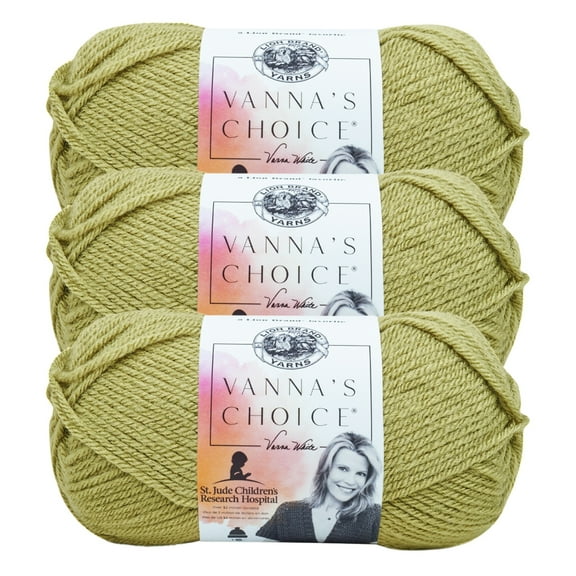 Lion Brand Yarn Vanna's Choice Dusty Green Medium Acrylic Yarn 3 Pack