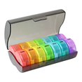 thumbnail image 3 of Pastillero portátil Pastillero Organizador de pastillas 5.3x3.4x2 pulgadas 7 Dispensador de pastillas diario Impermeable Apto para viajes para Negro y Multicolor Yinane Caja de almacenamiento de joyas, 3 of 8