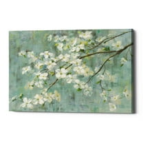 Epic Graffiti 'Dogwood in Spring on Blue' by Danhui Nai, Canvas Wall Art, 40"x26"
