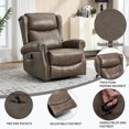 thumbnail image 4 of 360° Swivel Recliner Chair Rocker with Massage and Heating for Elderly, Genuine Leather Lounge Single Sofa with Adjustable Footrest and Backrest, Grey, 4 of 7
