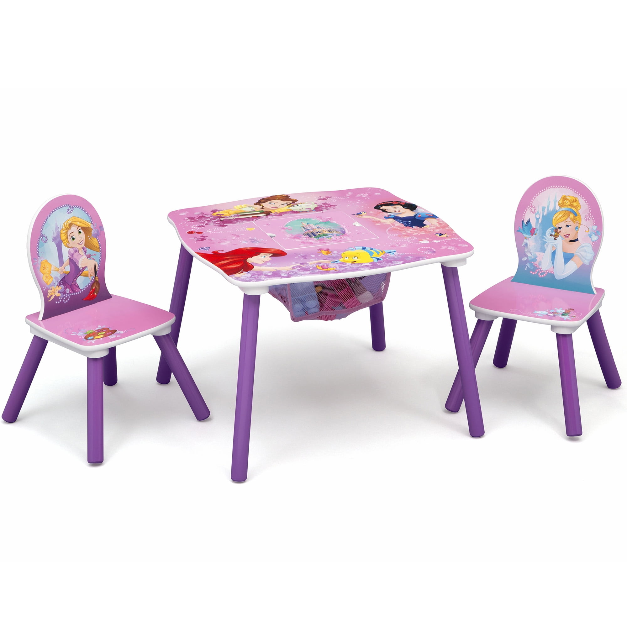 Disney Princess Wood Kids Table and Chair Set with Storage