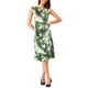 thumbnail image 1 of INSPIRE CHIC Vestido Midi Elegante de Cuello Cowl con Manga Corta para Mujer XS Verde Oscuro, 1 of 5