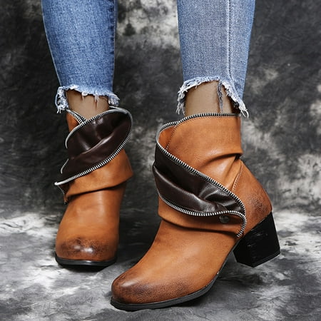 

MIASHUI European And American Style Large Size Thick High Heel Mid Tube Women s Boots Women Sneakers Shoes Wedges Women Shoes Casual