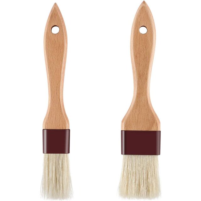 Brochas para repostería Cepillo de cerdas naturales Cepillo para aceite de cocina con mango de madera de haya y cuerda para colgar esquí esquí Gafas de esquí