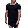 thumbnail image 4 of Camiseta holgada irregular rasgada para hombre Camiseta de manga corta con agujero ahuecado Eigraketly FS7772-04, 4 of 4