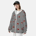thumbnail image 5 of Goofa Ladybugs on Black and White Striped Printed Women's UPF 50+ Sun Protection Hoodie Jacket Lightweight Long Sleeve Sun Shirt for Women with Pocket Hiking Outdoor-Medium, 5 of 9