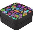 thumbnail image 3 of Leather Jewelry Box Psychedelic Mushroom Portable Mini Jewelry Storage Bag for Travel, Small Ring Case Earrings Organizer Necklaces Box for Women Girls Women Gifts, 3 of 7