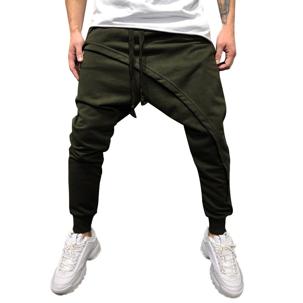 Joggers with long drawstring outlet